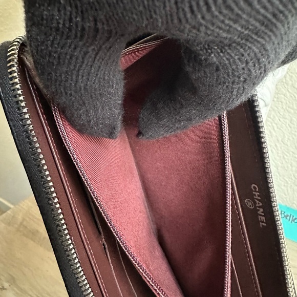 CHANEL ZIP AROUND WALLET LAMBSKIN W/ Silver HW - Picture 10 of 12